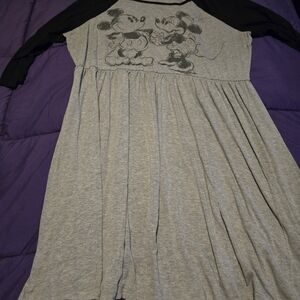 Disney Gray and Black Dress With Mickey And Minnie